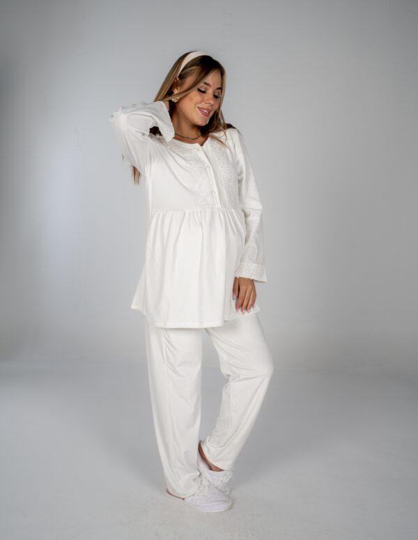 WN204 - Long Sleeve PJ - White, M