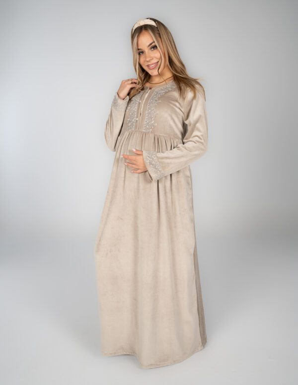 WN204 - قميص نوم ماكسي - بيج, M