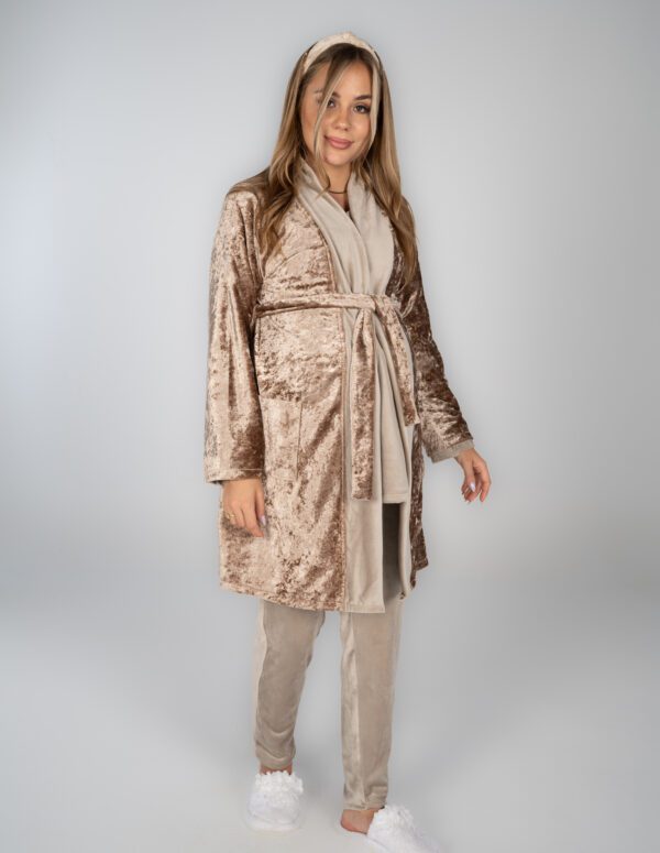 WN204 - Short Robe - Beige, XXL