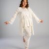 White maternity pajama set of 3