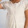 Summer maternity and nursing white pajama set shipping across all Egypt