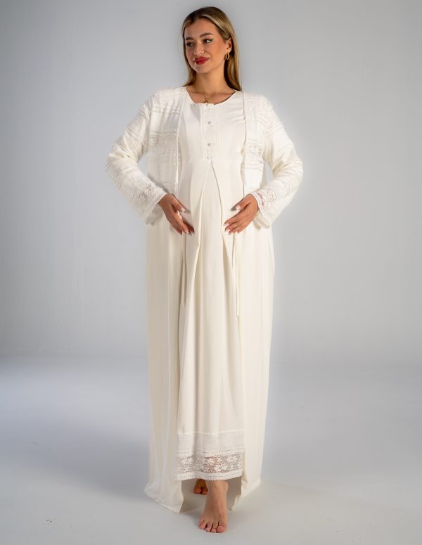 SM205 - روب ماكسي - أبيض, M