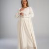 White maternity pajama set of 3