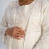 White maternity pajama set of 3