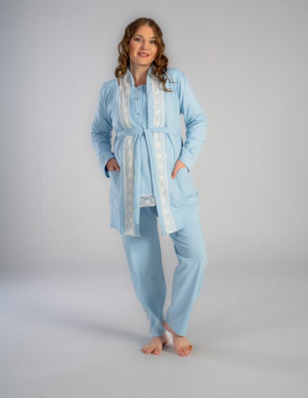 SM205 - Long Sleeve PJ Set - Blue, S