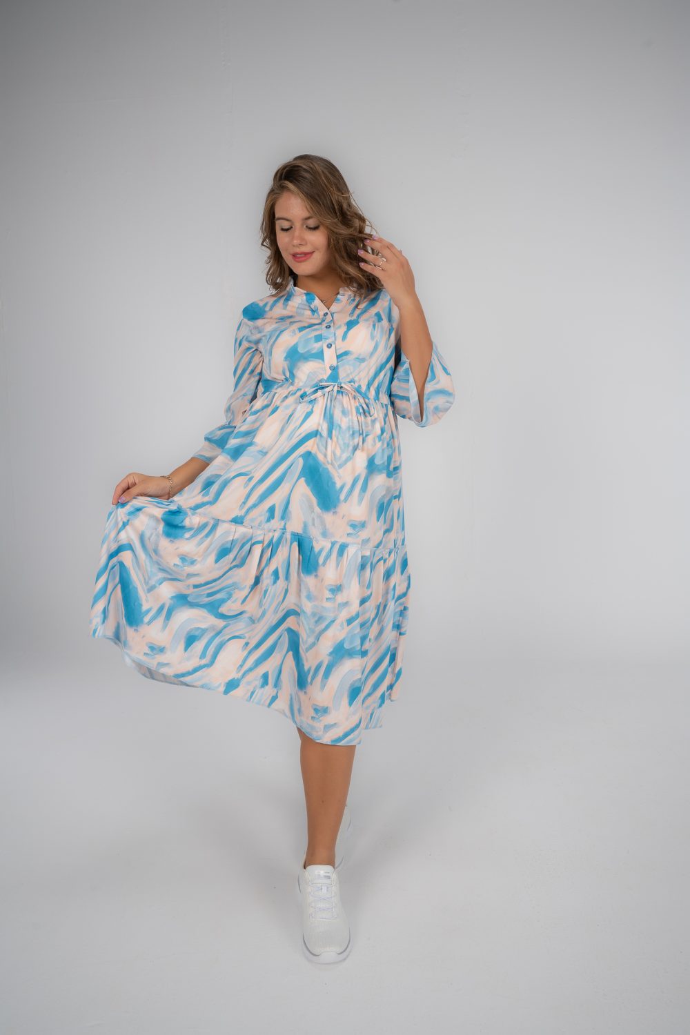 Blue summary midi dress