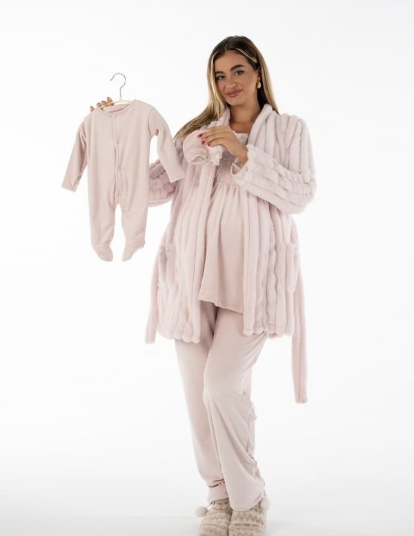 WN206 - Long Sleeve PJ Set - Pink, S