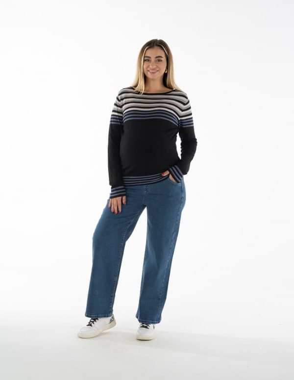 Wide Leg Maternity Jeans - Blue, S