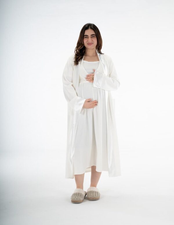 SM206- طقم ميدي جاون - أبيض, S