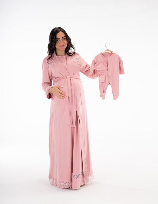 SS206-Maxi Gown Set - Pink, S